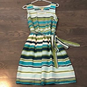 Summer Banana Republic dress striped green size 8